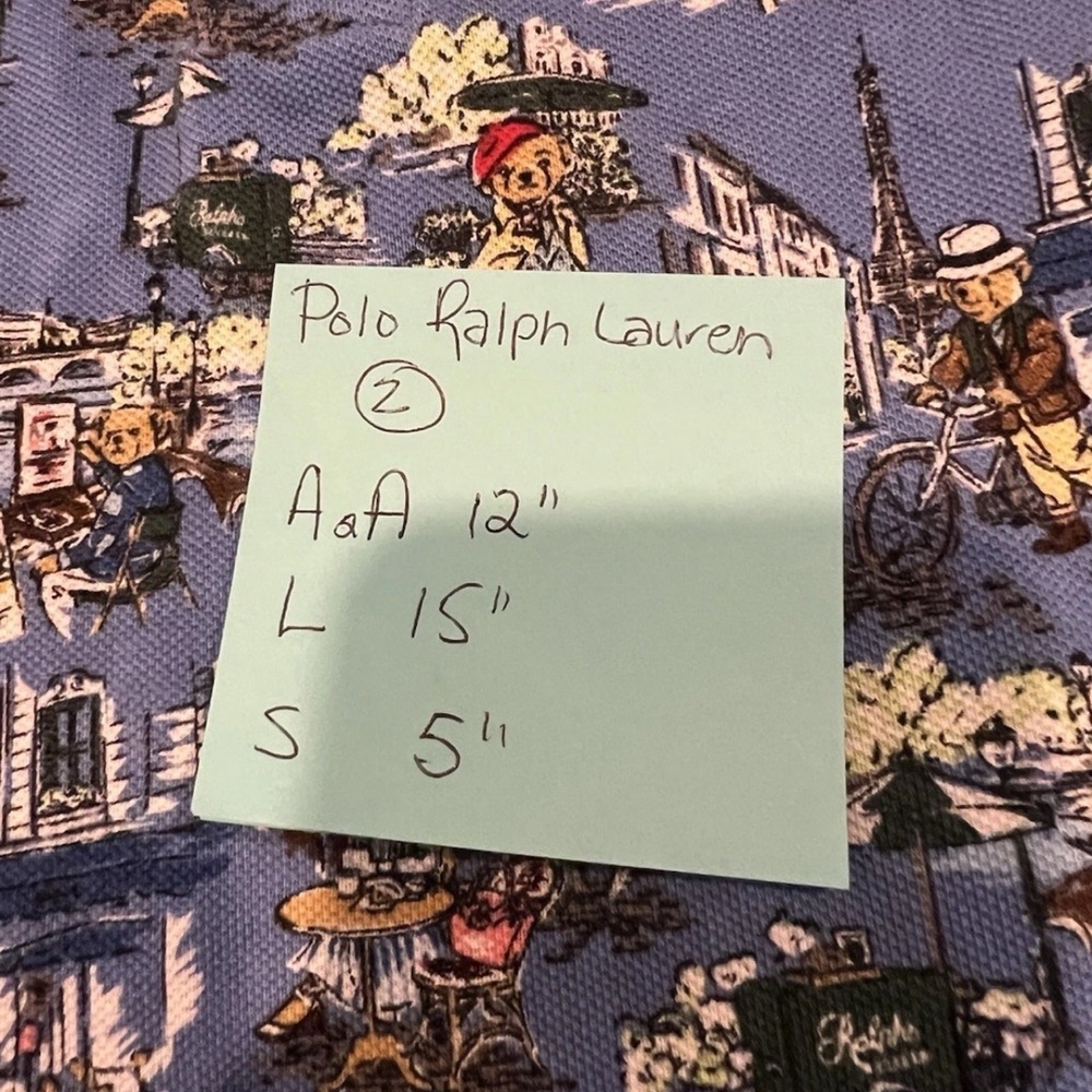 Polo Ralph Lauren Boys Size 2 Polo Bear Short Sleeve Blue Polo Vacation Paris - Picture 7 of 7
